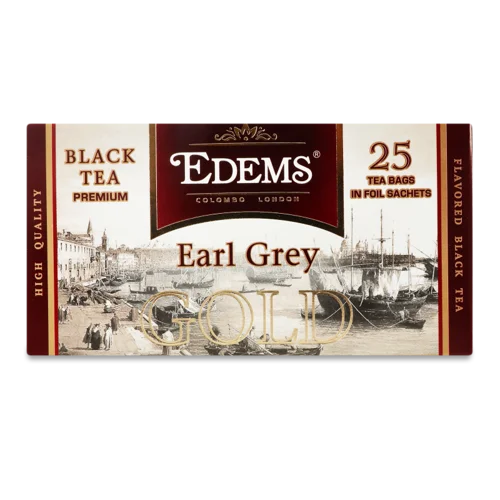 Чай Чорний Ароматизований Earl Grey Gold, вищого ґатунку, к/у 25х2г