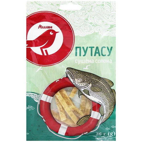 Путасу Auchan Янтарна сушена солона 36г