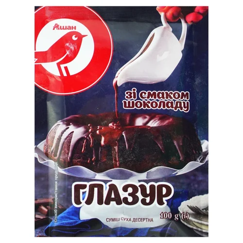 Глазур Auchan зі смаком шоколаду 100г
