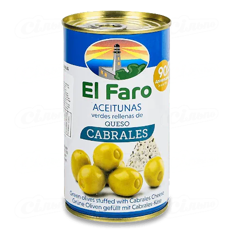 Оливки El Faro фаршировані сиром з блакитною пліснявою, 350г