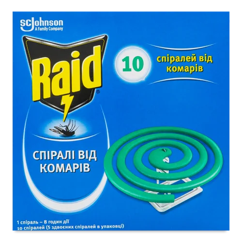 Інсектицидна Спіраль Від Комарів Raid 10шт, в/к