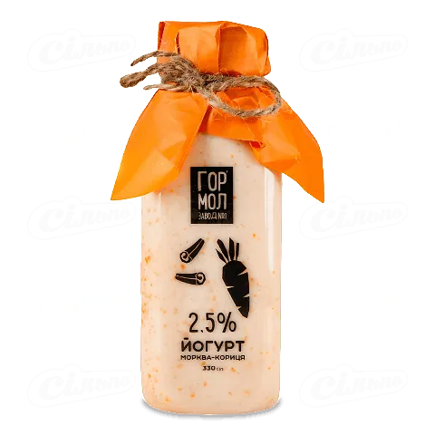 Йогурт «Гормолзавод №1» морква-кориця 2,5%, 330г