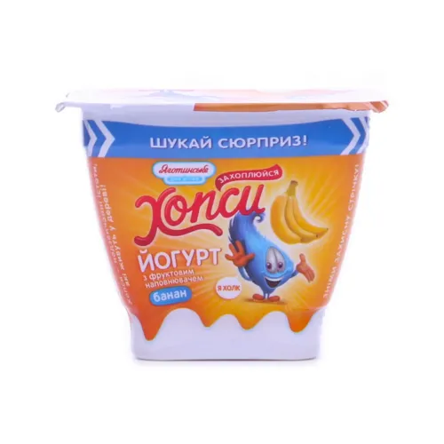 Йогурт Хопсі банан 1,5% стакан, 115г