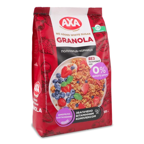 Гранола Полуниця-Чорниця, вищого ґатунку, м/у 300г