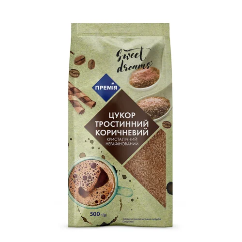 Цукор Премія тростинний коричневий,500г
