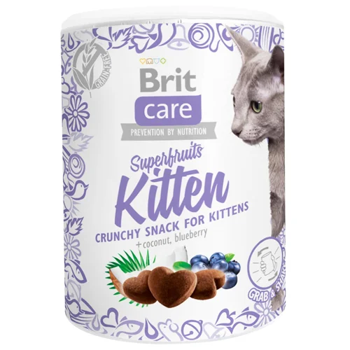 Ласощі для кошенят Brit Care Superfruits Kitten з куркою, кокосом та чорницею 100г