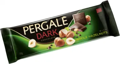 Темний шоколад Pergale з цілими лісними горіхами 250г