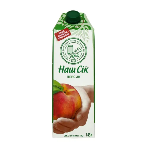 Сік персиковий з м'якоттю Наш сік т/п 1.43л