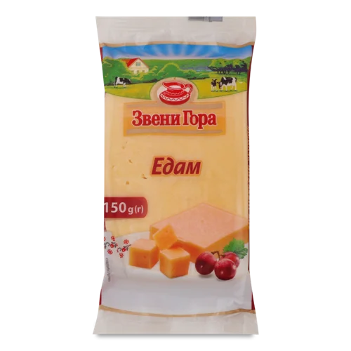 Сир Твердий Едам 50% Звени Гора, м'яка упаковка, 150г