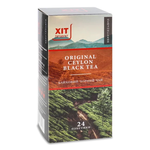 Чай Чорний Байховий Original Ceylon, Вищого Ґатунку, Картонна Упаковка, 24х1.5г