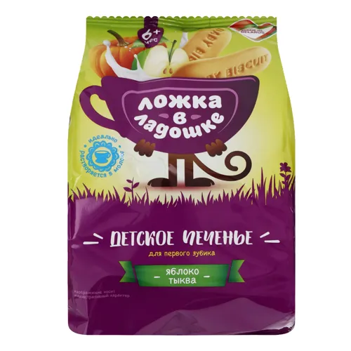 Печиво для дітей від 6 місяців розчинне Яблуко+гарбуз Ложка в ладошке м/у 150г