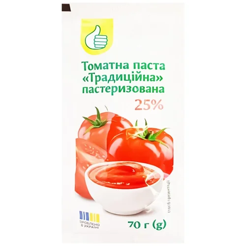 Томатна паста Auchan Традиційна 25% 70г