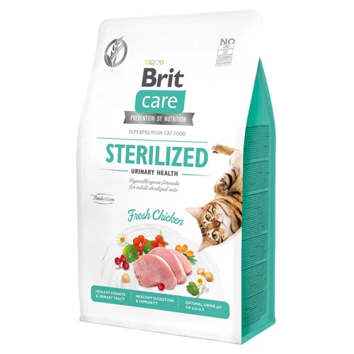 Корм сухий Brit Care Sterilized Urinary Health з куркою для підтримки сечовидільної системи стерилізованих котів 400г