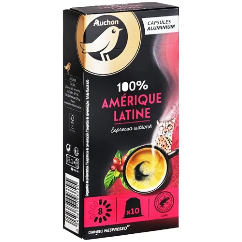 Кава Ашан Amerique Latine 100% в капсулах 10шт 52г