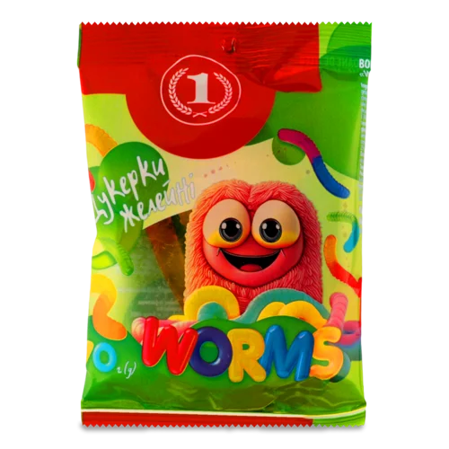 Желейні Цукерки Worms ТМ '1', в/ґ, 70г