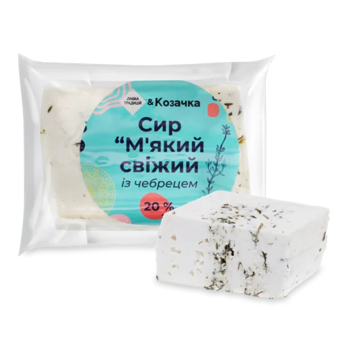 Сир М'який Свіжий З Чебрецем 20% Козачка, кг