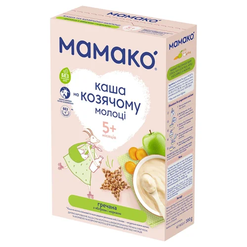Каша Мамако гречана з яблуком та морквою на козячому молоці 200г