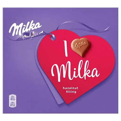 Цукерки з молочного шоколаду з молочною начинкою Milka, 110г