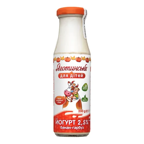 Йогурт 3,2 % банан - гарбуз для дітей Яготинське ст / б 200г