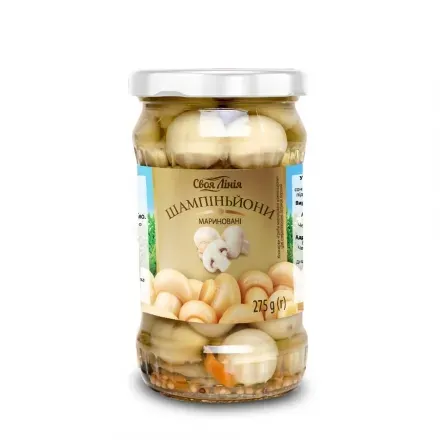 Гриби 275г Своя лінія Печериці мариновані скляна банка