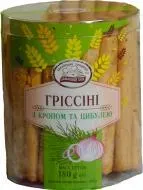 Грісіні ТМ Домашній хліб з кропом та цибулею 180г