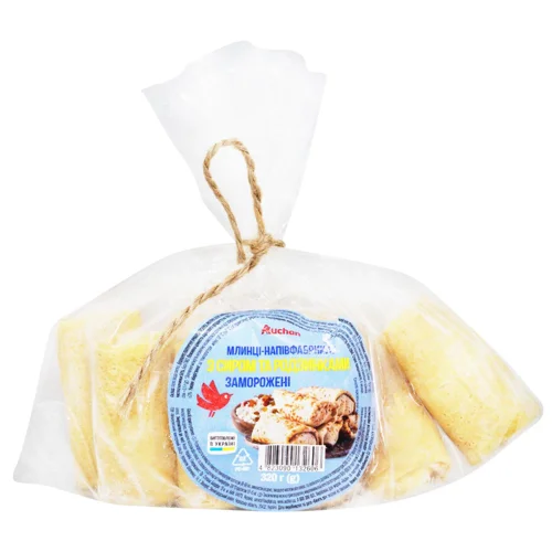 Млинці Auchan з сиром та родзинками заморожені 320г