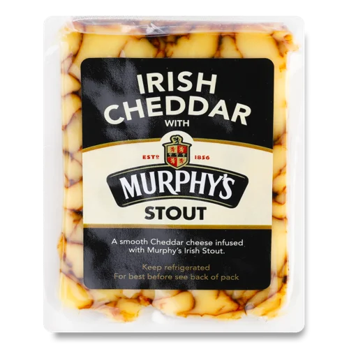 Сир Чеддер 55.8% З Ірландським Стаутом Мерфіс Old Irish Creamery Вакуумна Упаковка, 150г