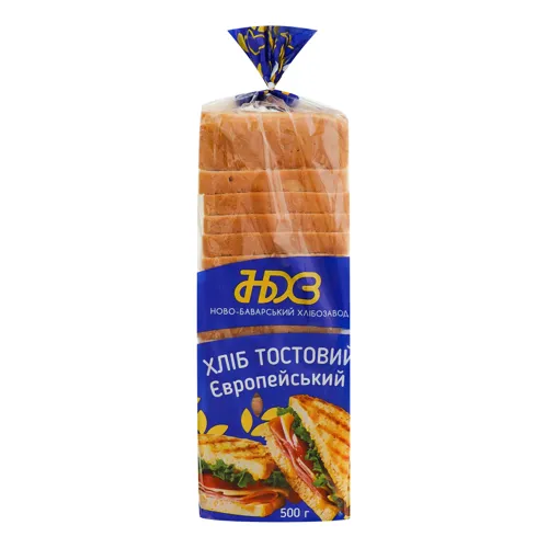 Хліб тостовий Європейський Ново-Баварський хлібозавод м/у 500г