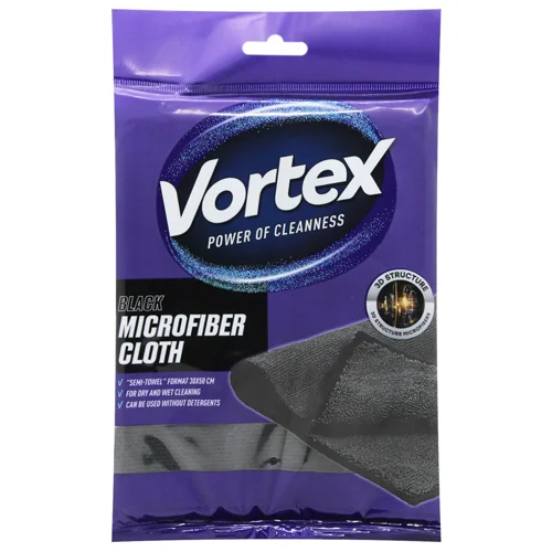 Серветка Vortex Semi-Towel з мікрофібри чорна 1шт