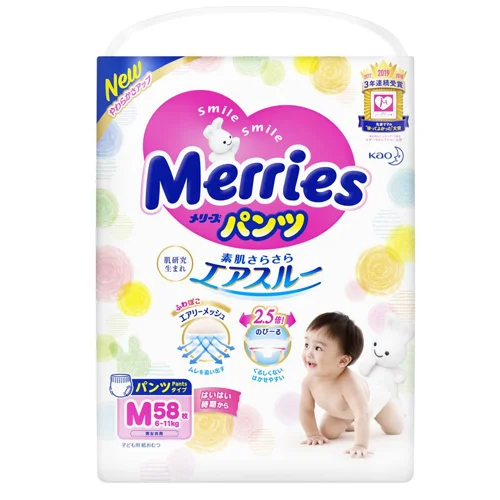Підгузки-трусики Merries М 6-11кг 58шт