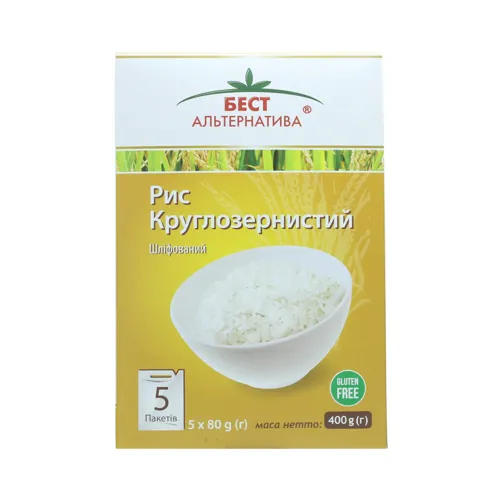 Рис круглозернистий в пакетиках Бест Альтернатива к/у 5х80г
