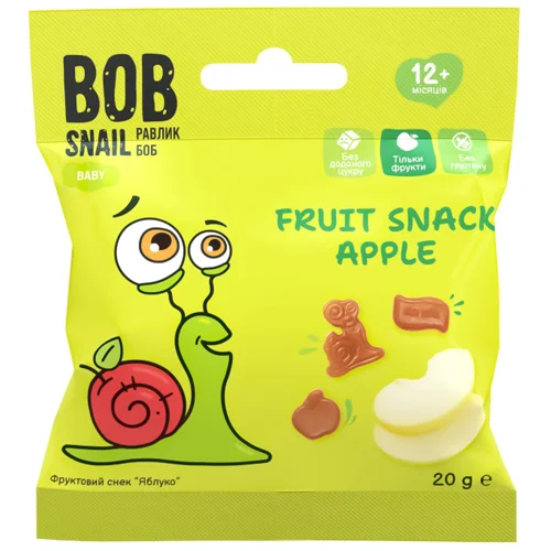 Снек фруктовий Bob Snail яблуко 20г