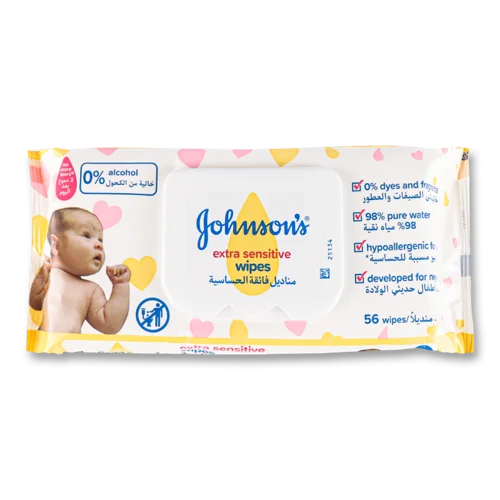 Дитячі Вологі Серветки Extra Sensitive Johnson's, 56 шт