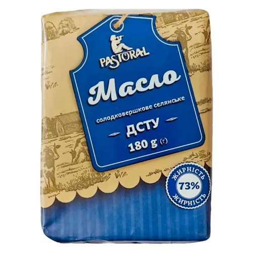 Масло солодковершкове селянське 73% Pastoral 180г