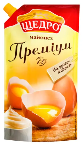 Майонез 72% Преміум Щедро д/п 550г
