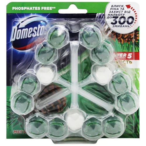 Блок для унітазу Domestos Power 5 Свіжість хвої 3шт*55г