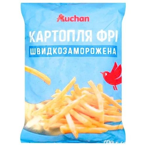 Картопля фрі Auchan швидкозаморожена 700г