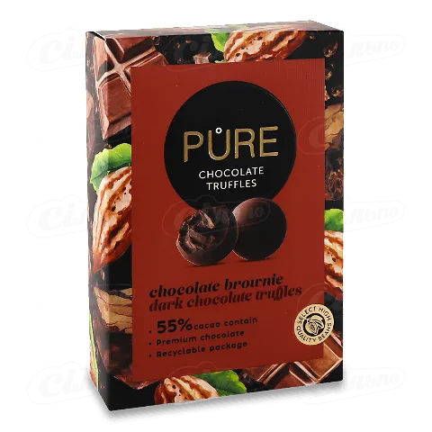 Цукерки Pure Chocolate трюфелі брауні, 148г
