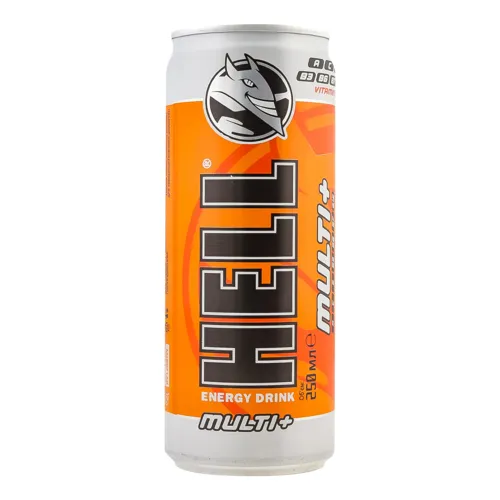 Напій енергетичний безалкогольний середньогазований Multi+ Hell з/б 250мл
