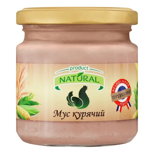 Мус курячий Natural у скляній банці 180г