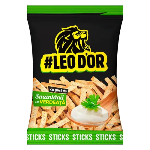 Сухарики пшеничні зі смаком сметани з зеленню Leodor 110г