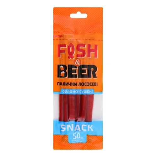Палички лососеві Fish & Beer солоно-сушені 50г