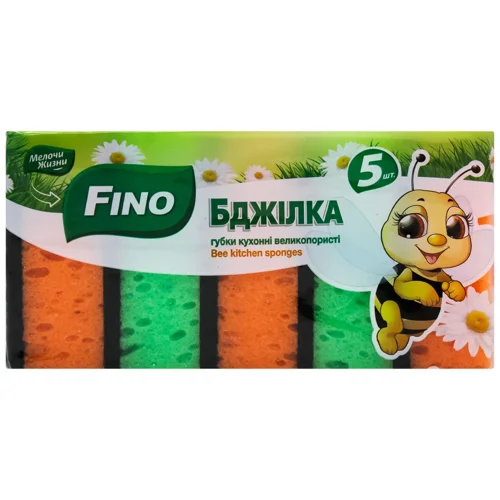 Губки кухонні Fino Бджілка великопористі 5шт