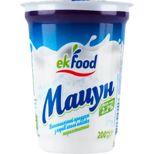 Продукт кисломолочний Ekfood Мацун термостатний 2.2% 200г