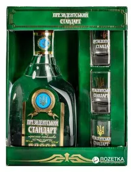 Водка Президентський стандарт + 3 рюмки 0.75л 38%