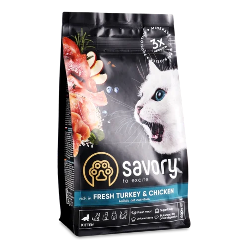 Корм сухий для кошенят Fresh Turkey & Chicken, с/в, м/у 400г