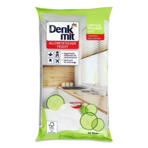 Серветки для Прибирання Denkmit Лайм-Базилік, В/ґ, 1шт