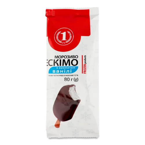 Ескімо Морозиво 12% В Кондитерській Глазурі З Ароматом Ванілі, 80г