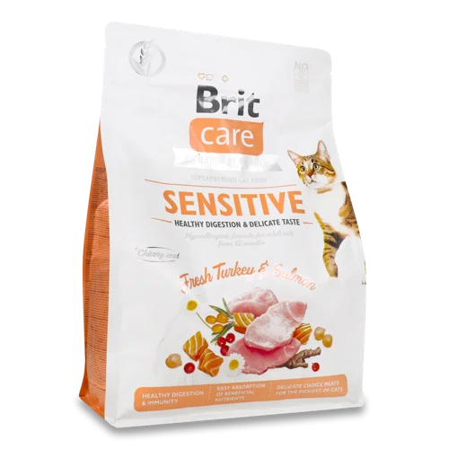 Корм Сухий Для Котів Fresh Turkey & Salmon Sensitive Care Brit В/к, 2 кг