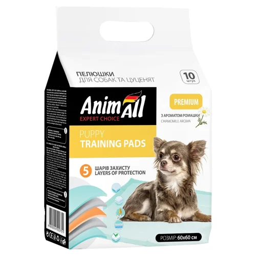 Пелюшки для собак AnimAll з ароматом ромашки 10шт 60х60см